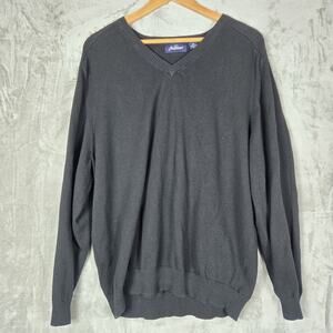 Jack Nicklaus Black V-Neck Long Sleeve Golf Sweater Gold Bear Logo Mens Size XL